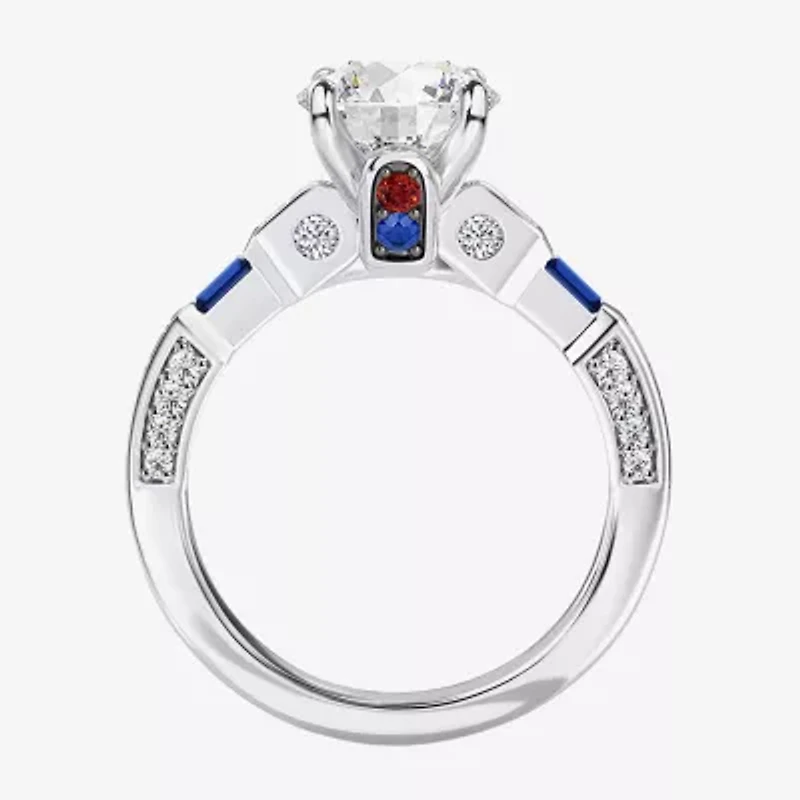 Star Wars Fine Jewelry "R2-D2" Womens 1 7/8 CT. T.W. Lab Grown White Diamond 14K Gold Round Side Stone Engagement Ring
