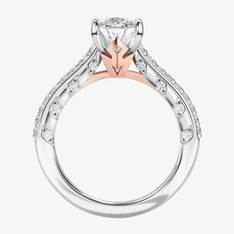Star Wars Fine Jewelry "Ashoka Tano" Womens 1 7/8 CT. T.W. Lab Grown White Diamond 14K Two Tone Gold Oval Side Stone Engagement Ring