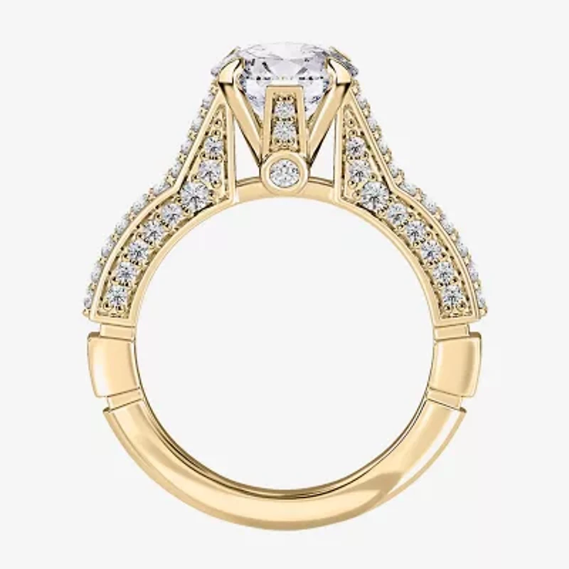Star Wars Fine Jewelry The Millenium Falcon" (G / I1)" Womens 2 1/6 Ct. T.W. Lab Grown White Diamond 14K Gold Round Side Stone Engagement Ring