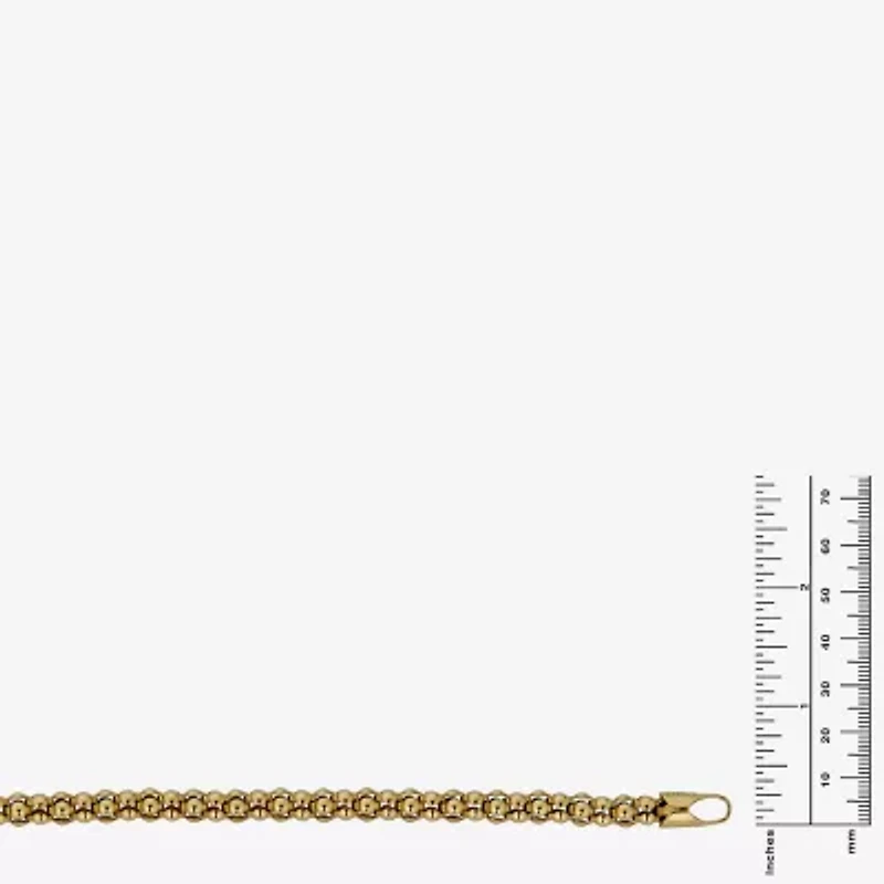Made in Italy Womens 14K Gold Over Silver 7.5 Inch Solid Chain Bracelet