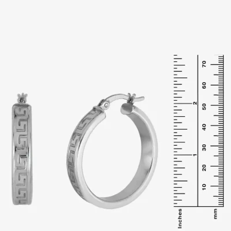 Womens Sterling Silver 25mm Hoop Earrings
