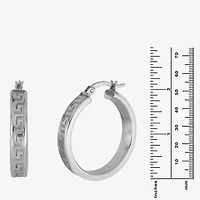Womens Sterling Silver 25mm Hoop Earrings