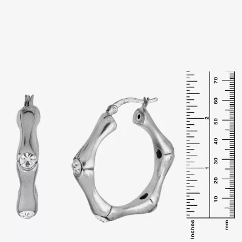 Womens Sterling Silver 30mm Hoop Earrings