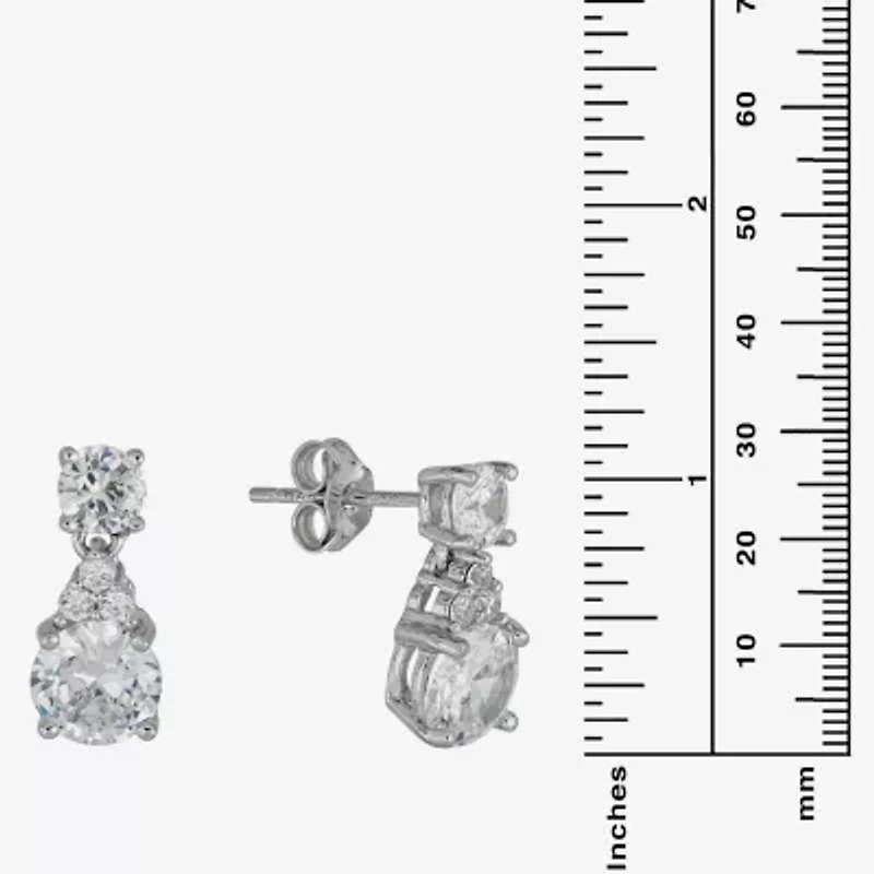 DiamonArt® / CT. T.W. White Cubic Zirconia Sterling Silver Drop Earrings