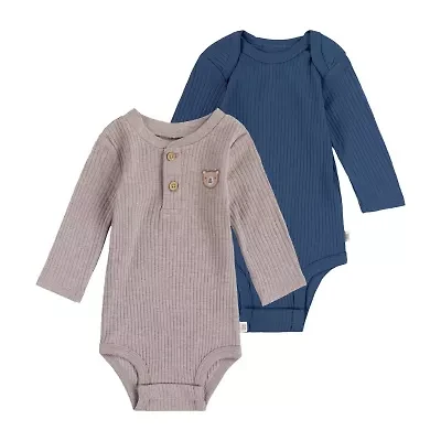 Huggies Baby Boys Crew Neck Long Sleeve Rib 2-pc. Bodysuit