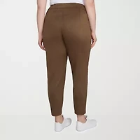 Hearts Of Palm Womens Straight Mid Rise Plus Pull-On Pant