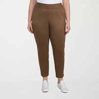 Hearts Of Palm Womens Straight Mid Rise Plus Pull-On Pant