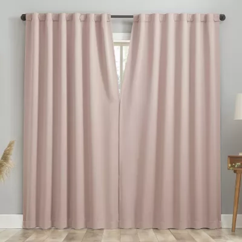 Sun Zero Aria Magnetic Closure Back Tab 100% Blackout Set of 2 Curtain Panel