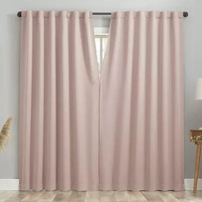 Sun Zero Aria Magnetic Closure Back Tab 100% Blackout Set of 2 Curtain Panel