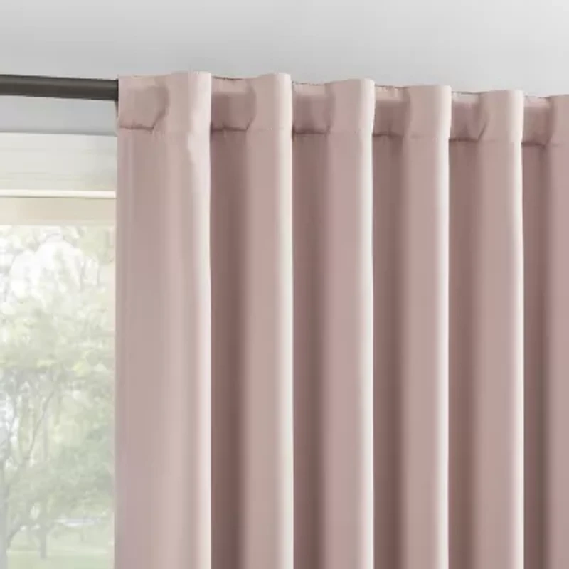 Sun Zero Aria Magnetic Closure Back Tab 100% Blackout Set of 2 Curtain Panel