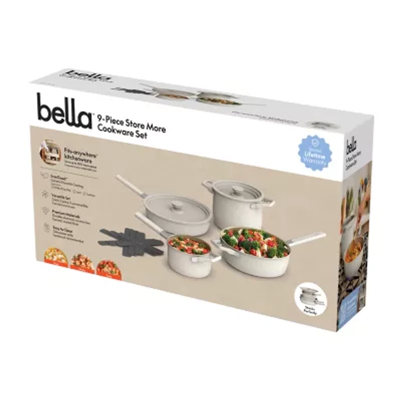 bella StoreMore Fits-anywhere Ceramic 9-pc. Cookware Set
