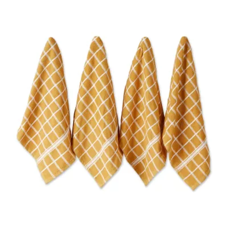 Design Imports Windowpane 4-pc. Terry Dish Cloth Set
