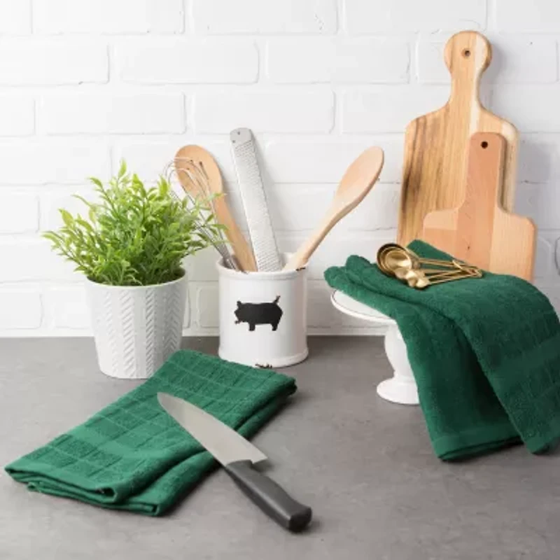 Design Imports Windowpane 4-pc. Terry Dish Cloth Set