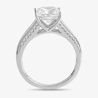 G / I1) Womens 2 CT. T.W. Lab Grown White Diamond 10K Gold Side Stone Engagement Ring