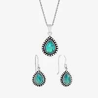 Womens Blue Turquoise Sterling Silver 2-pc. Jewelry Set