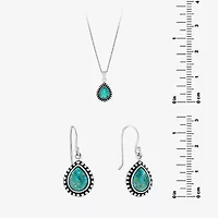 Womens Blue Turquoise Sterling Silver 2-pc. Jewelry Set