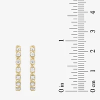 Womens 1/2 CT. T.W. Lab Grown White Diamond 14K Gold Over Silver 28.2mm Hoop Earrings