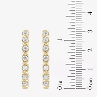 Womens 1 CT. T.W. Lab Grown White Diamond 14K Gold Over Silver Sterling Silver 28.2mm Hoop Earrings