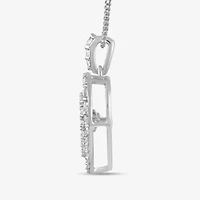 Womens 1 CT. T.W. Lab Grown White Diamond Sterling Silver Heart 18 Inch Pendant Necklace