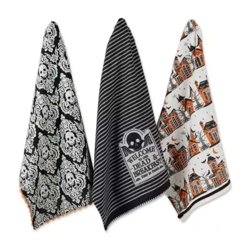 Design Imports Haunted Halloween 3-pc. Dish Cloths