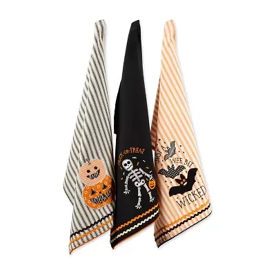 Design Imports Happy Halloween 3-pc. Dish Cloths