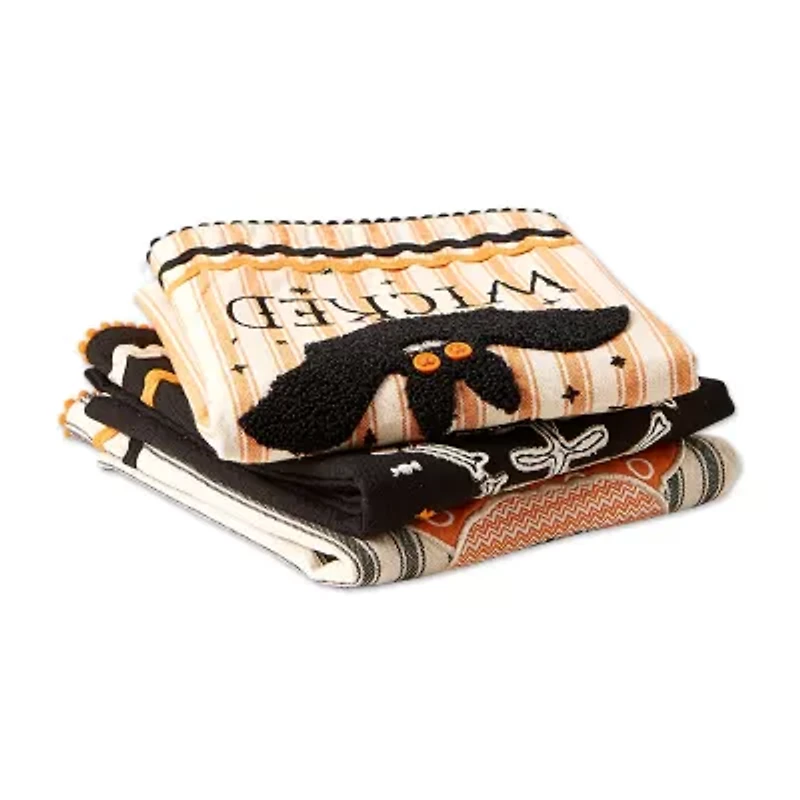 Design Imports Happy Halloween 3-pc. Dish Cloths