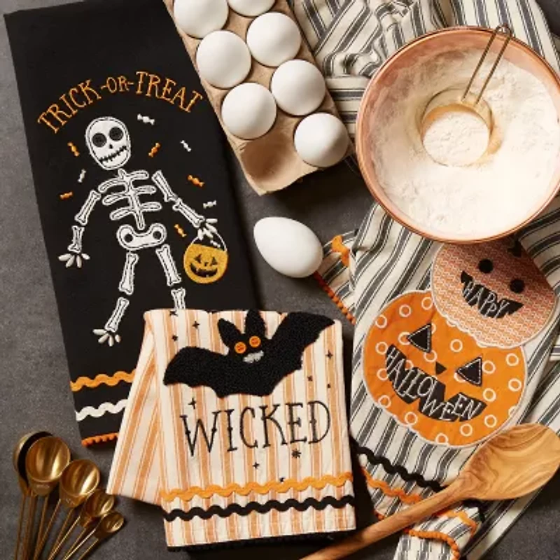 Design Imports Happy Halloween 3-pc. Dish Cloths