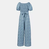 Speechless Big Kid Girls Scoop Neck Short Sleeve Jumpsuit