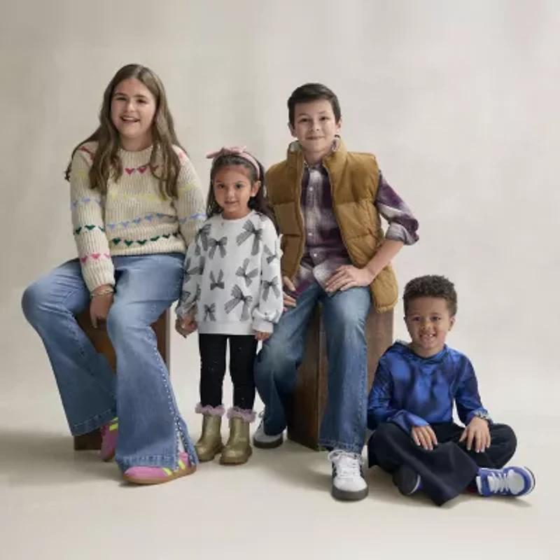 Thereabouts Little & Big Kid Boys Long Sleeve Regular Fit Flannel Shirt