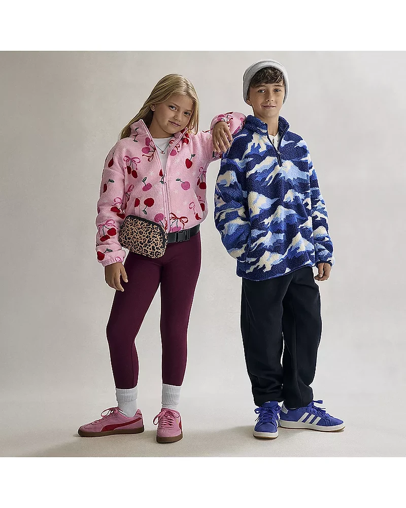 Thereabouts Sherpa Little & Big Kid Boys Mock Neck Long Sleeve Fleece Casual Quarter-Zip Pullover