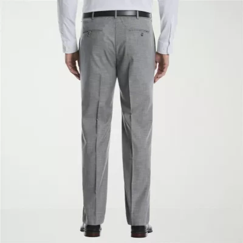 Savane Sharkskin Mens Straight Fit Dress Flat Front Pant