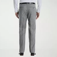 Savane Sharkskin Mens Straight Fit Dress Flat Front Pant