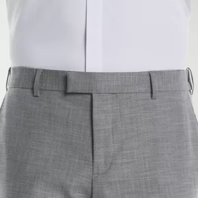 Savane Sharkskin Mens Straight Fit Dress Flat Front Pant