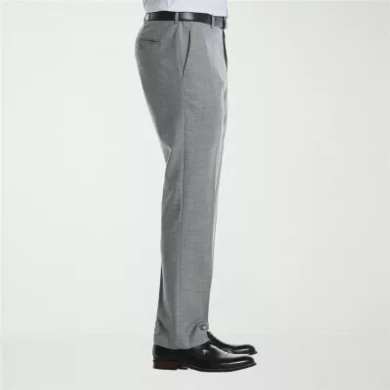 Savane Sharkskin Mens Straight Fit Dress Flat Front Pant