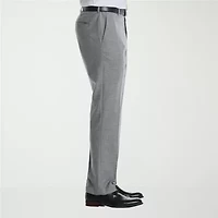 Savane Sharkskin Mens Straight Fit Dress Flat Front Pant