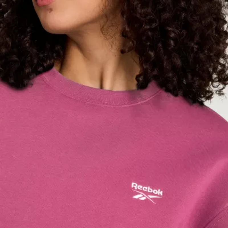 Reebok Womens Crew Neck Long Sleeve Fleece Sweatshirt