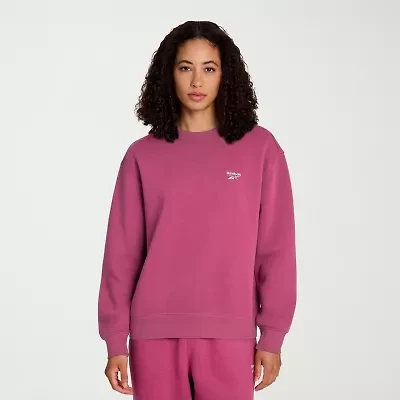 Reebok Womens Crew Neck Long Sleeve Fleece Sweatshirt
