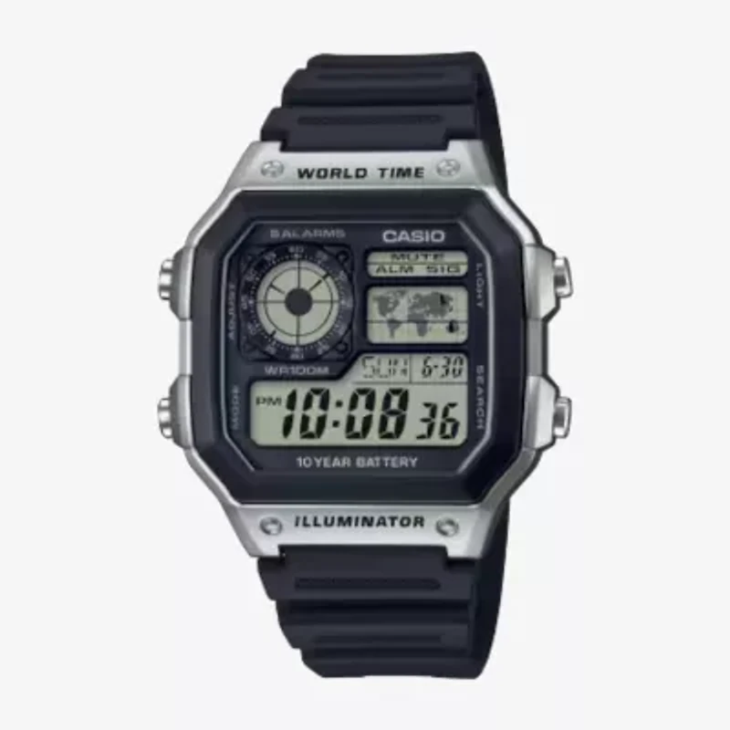 Casio Mens Digital Black Strap Watch Ae1200wh1cos