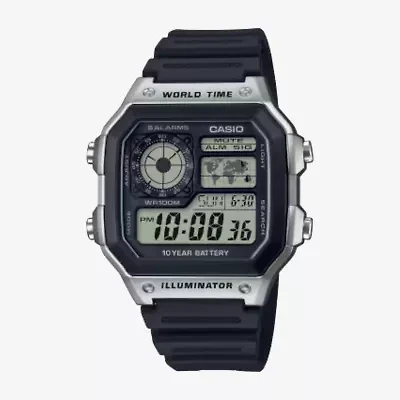 Casio Mens Digital Black Strap Watch Ae1200wh1cos
