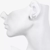 Bijoux Bar Delicates Silver Tone 9.5mm Butterfly Stud Earrings