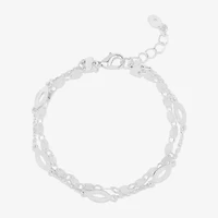 Bijoux Bar Delicates Silver Tone Womens Link Chain Bracelet