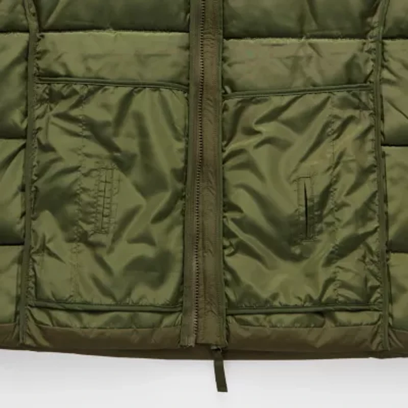 St. John's Bay Mens Adaptive Hidden Access Opening Midweight Big and Tall Puffer Jacket