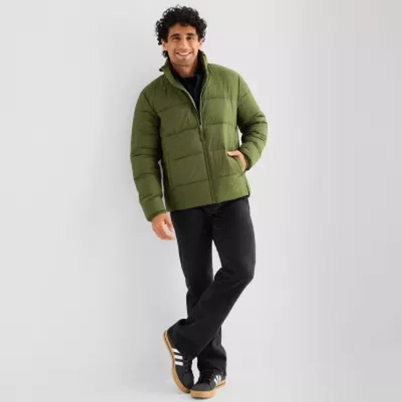 St. John's Bay Mens Adaptive Hidden Access Opening Midweight Big and Tall Puffer Jacket