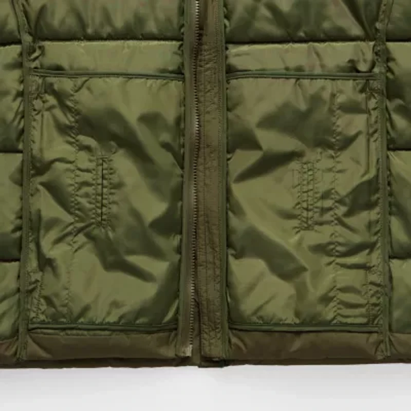 St. John's Bay Mens Adaptive Seated Wear Midweight Big and Tall Puffer Jacket