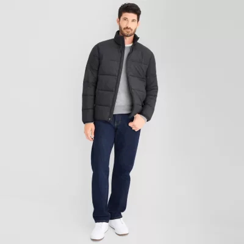 St. John's Bay Mens Adaptive Seated Wear Midweight Big and Tall Puffer Jacket