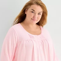 Adonna Womens Round Neck Long Sleeve Plus Nightgown