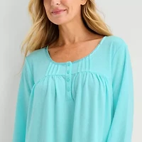 Adonna Womens Long Sleeve Round Neck Nightgown