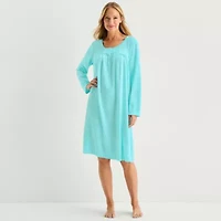 Adonna Womens Long Sleeve Round Neck Nightgown