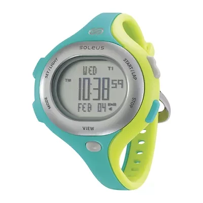 Soleus Chicked Womens Teal and Yellow Digital Running Watch