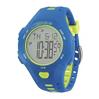 Soleus Contender Mens Blue/Yellow Silicone Strap Sport Watch